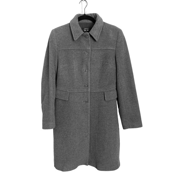 Zara Jackets & Coats Zara Basic Gray Coat Wool Cashmere Nylon Size